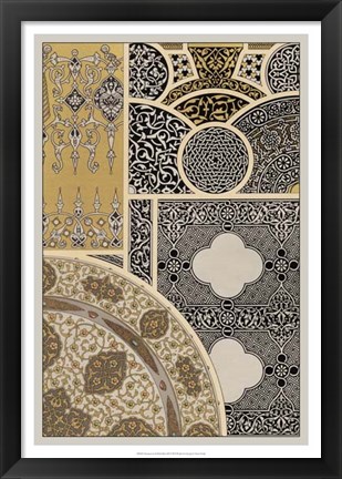 Framed Ornament in Gold &amp; Silver III Print