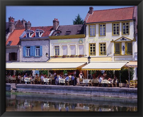 Framed Amiens Built on Waterways and Canals, France Print