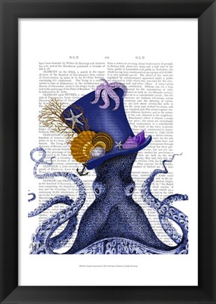 Framed Octopus Nautical Hat Print