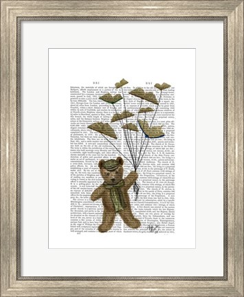 Framed Bear with Book Butterflies Print