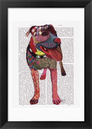 Framed Staffordshire Bull Terrier - Patchwork Print