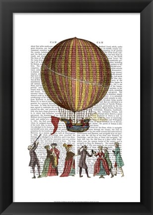 Framed Hot Air Balloon And People Print