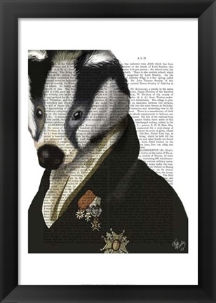 Framed Badger The Hero I Print