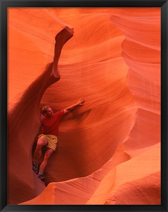 Framed Smooth Sandstone Travel, Lower Antelope Canyon, Arizona Print