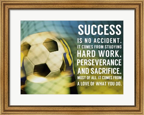 Framed Success Soccer Quote Print