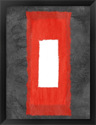 Framed Grey and Red Abstract 4 Print
