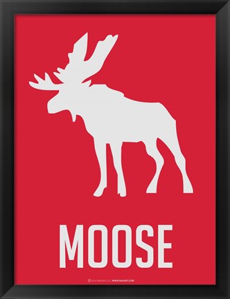 Framed Moose Red Print