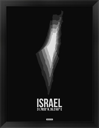 Framed Israel Radiant Map 3 Print