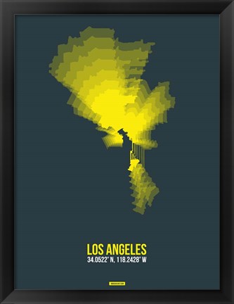 Framed Los Angeles Radiant Map 1 Print