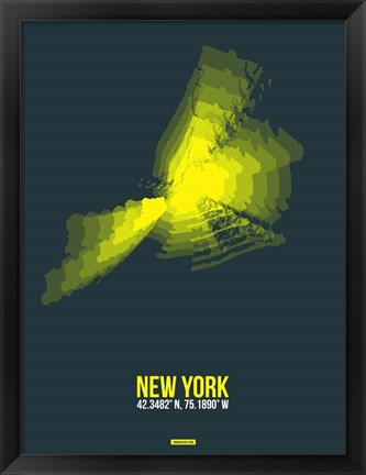 Framed New York Radiant Map 1 Print