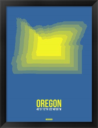 Framed Oregon Radiant Map 1 Print