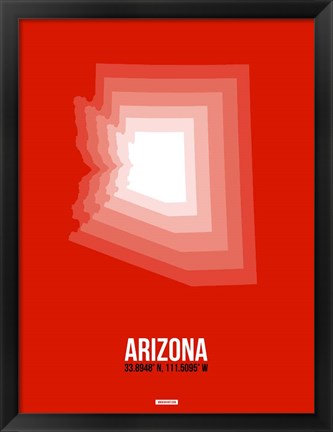 Framed Arizona Radiant Map 4A Print