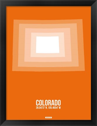 Framed Colorado Radiant Map 3 Print