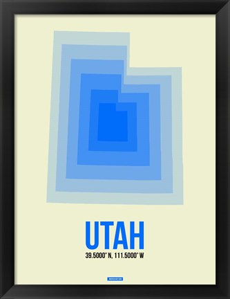 Framed Utah Radiant Map 1 Print