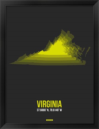 Framed Virginia Radiant Map 5 Print