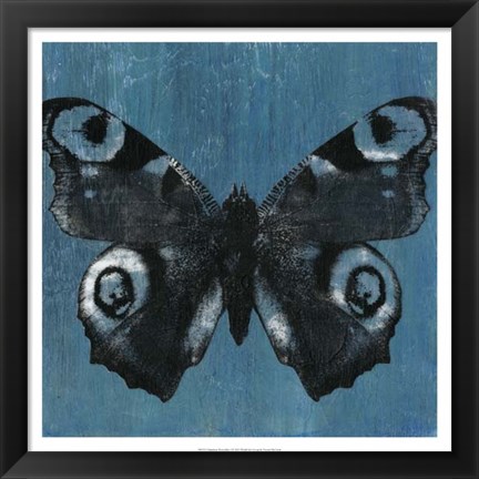 Framed Chambray Butterflies I Print
