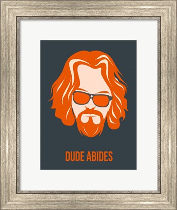 Framed Dude Abides Orange Print