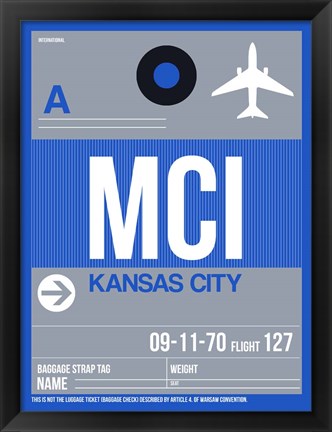 Framed MCI Kansas City Luggage Tag 2 Print