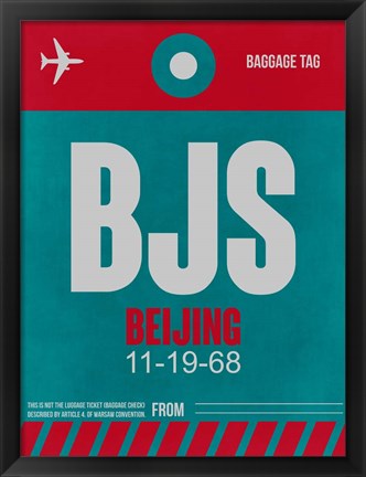 Framed BJS Beijing Luggage Tag 1 Print