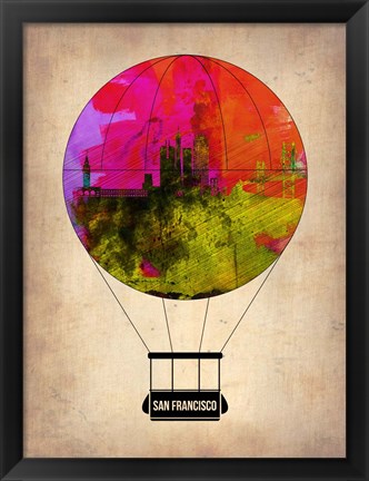 Framed San Francisco Air Balloon 2 Print
