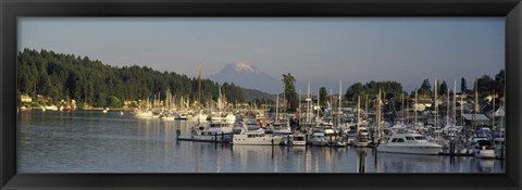 Framed Gig Harbor, Pierce County, Washington State Print