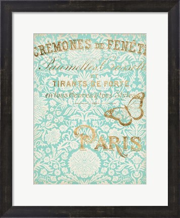 Framed Paris in Gold II Print