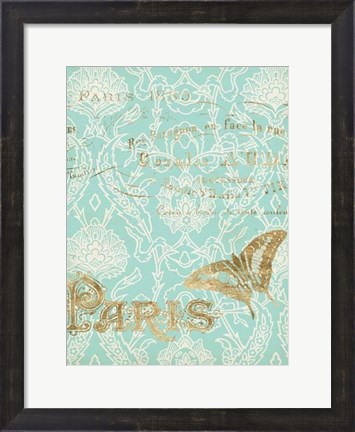Framed Paris in Gold III Print