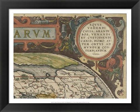 Framed Antique World Map Grid III Print