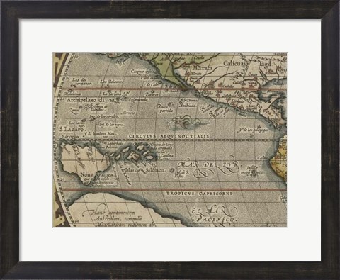 Framed Antique World Map Grid IV Print