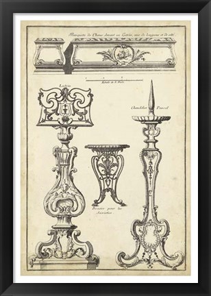 Framed Antique French Ornament II Print