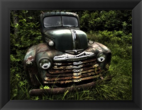 Framed Rusty Auto I Print