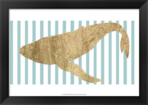 Framed Pin Stripe Whale II Print