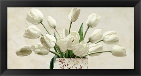 Framed Bouquet Blanc Print