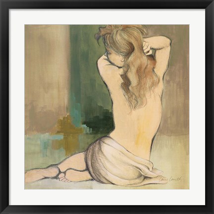 Framed Waking Woman I (green) Print