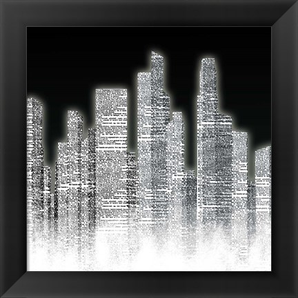 Framed Black and White City I Print
