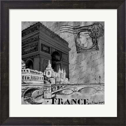Framed Parisian Wall Black II Print