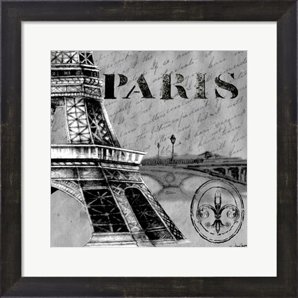Framed Parisian Wall Black III Print