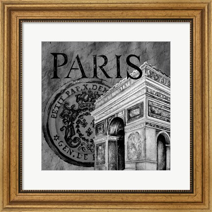 Framed Parisian Wall Black IV Print