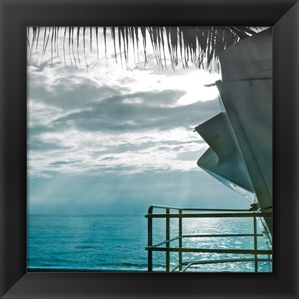 Framed On a Teal Beach II Print