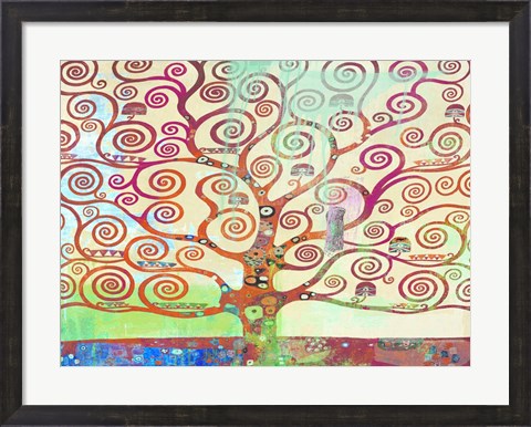 Framed Klimt&#39;s Tree 2.0 Print