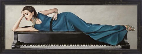 Framed Piano Lady Print