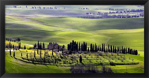 Framed Country houses in Tuscany Print