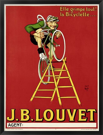 Framed Louvet Bicycles Print