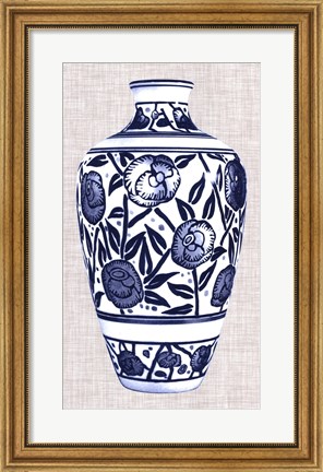 Framed Blue &amp; White Vase IV Print