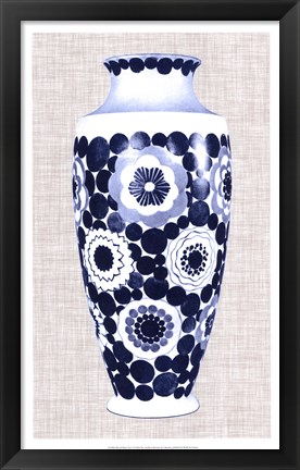 Framed Blue &amp; White Vase V Print