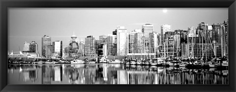 Framed Vancouver, British Columbia, Canada (black &amp; white) Print