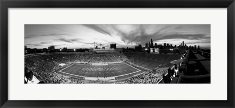Framed Soldier Field Football, Chicago, Illinois Print