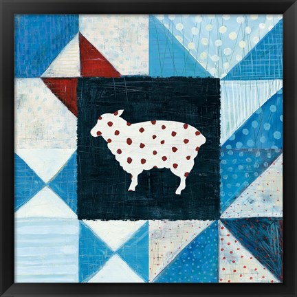 Framed Modern Americana Farm Quilt VI Print
