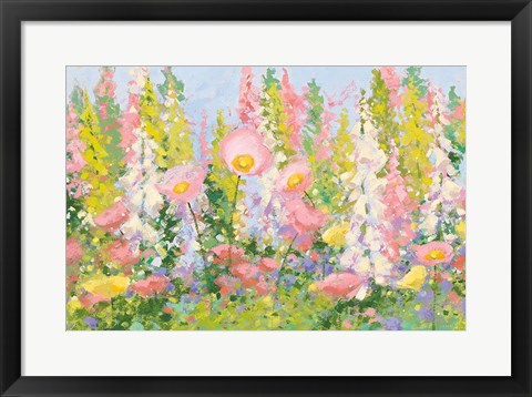Framed Garden Pastels I Blue Sky Print