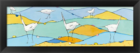 Framed Marsh Egrets I Print